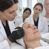 Seringas de skin booster sobre bancada clínica, ilustrando a diferença entre polinucleotídeos e PDRN