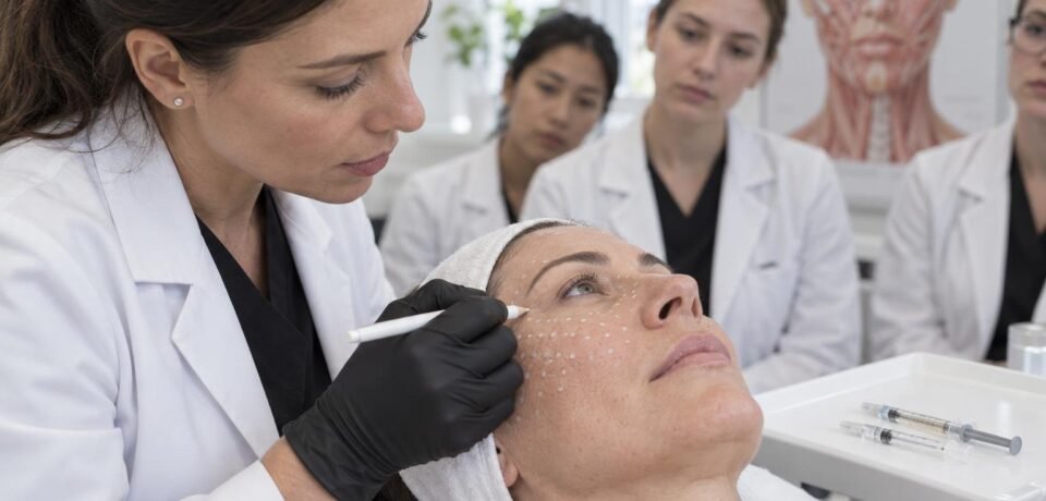 Seringas de skin booster sobre bancada clínica, ilustrando a diferença entre polinucleotídeos e PDRN