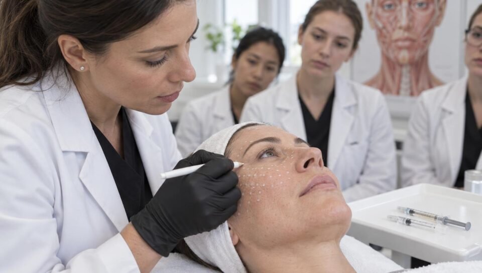 Seringas de skin booster sobre bancada clínica, ilustrando a diferença entre polinucleotídeos e PDRN